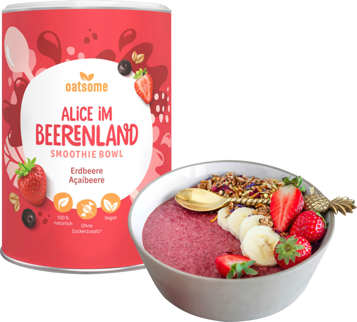 Smoothie Bowl Pulver Alice im Beerenland, Erdbeere Açaíbeere, 400 g