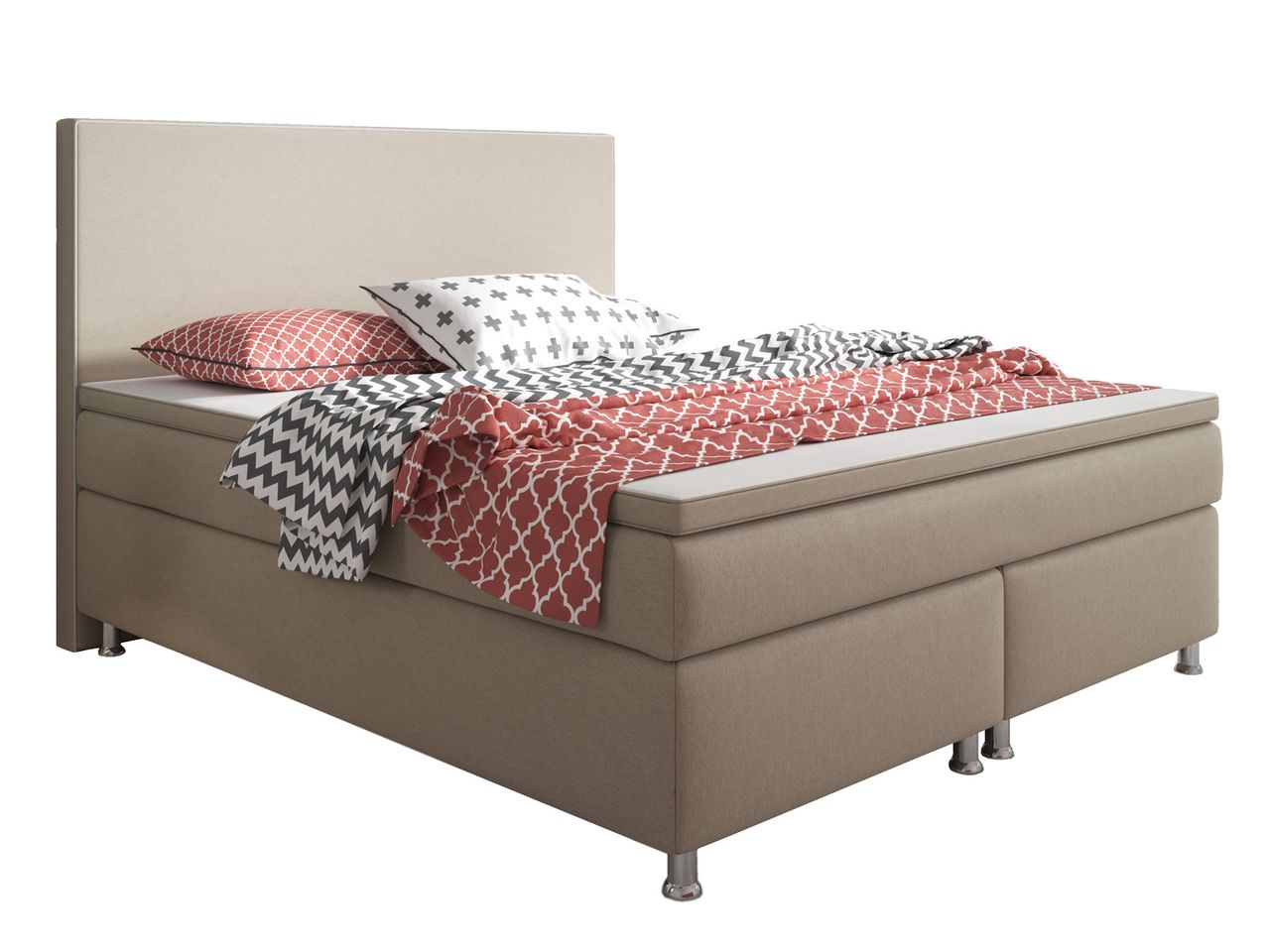 IHG Boxspringbett King Size 180x200 cm Webstoff Muddy