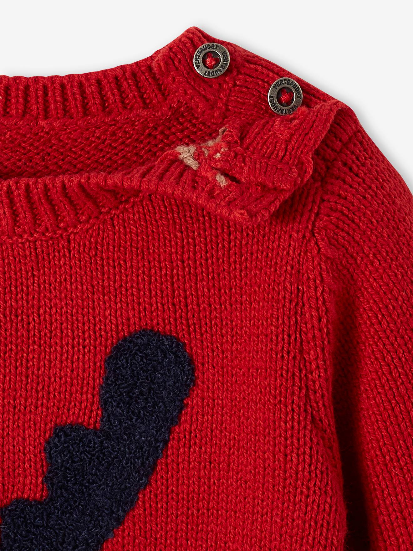 Vertbaudet Baby Weihnachts-Pullover - rot
