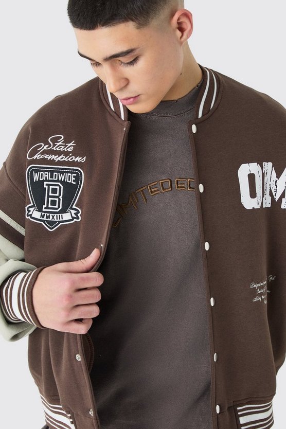 Kastige bestickte Jersey-Jacke