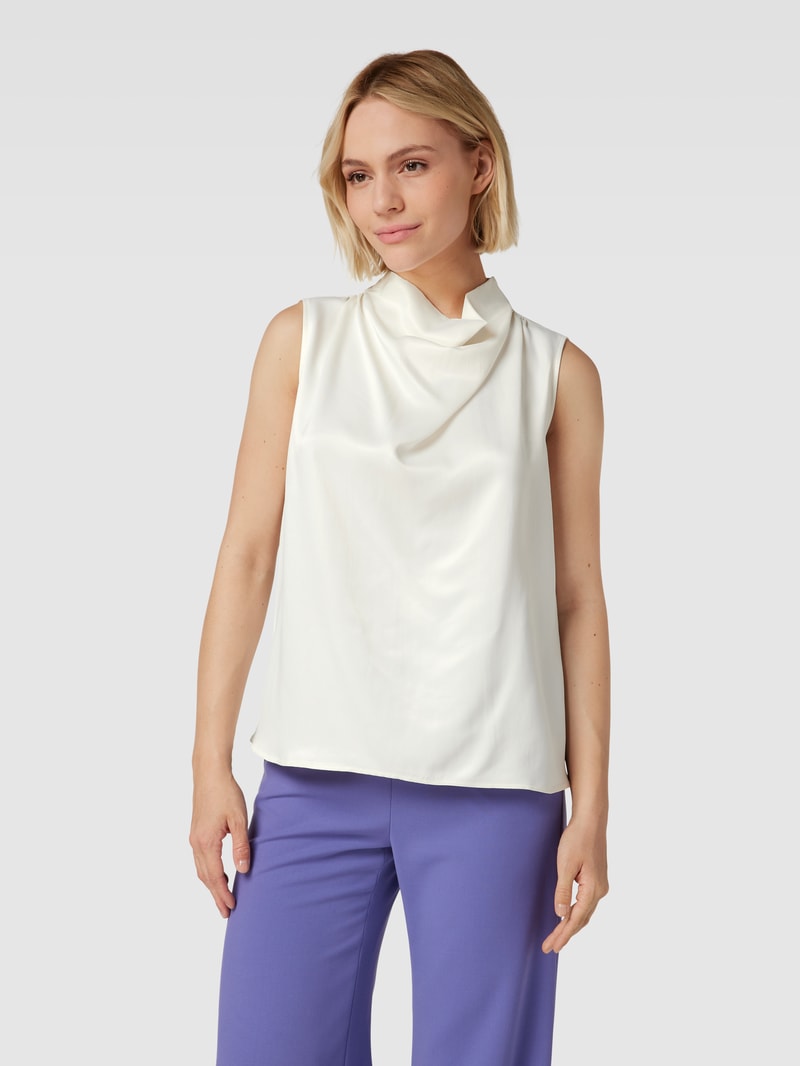 Blusenshirt mit Stehkragen in weiß