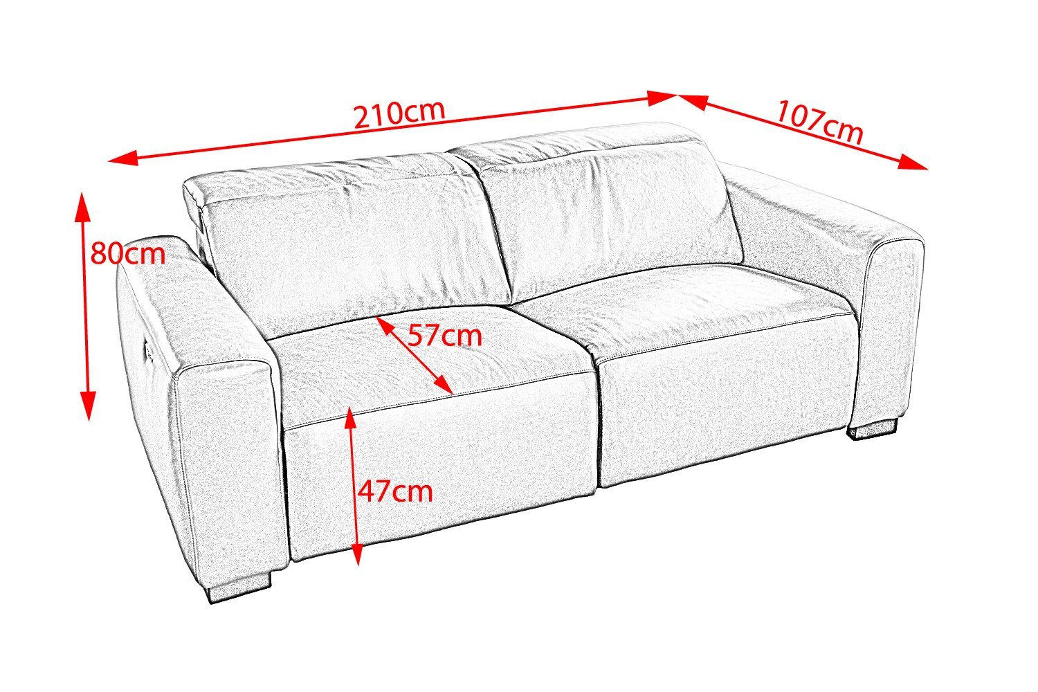 KAWOLA 3-Sitzer FINN, Sofa mit Relaxfunktion, versch. Bezüge und Farben