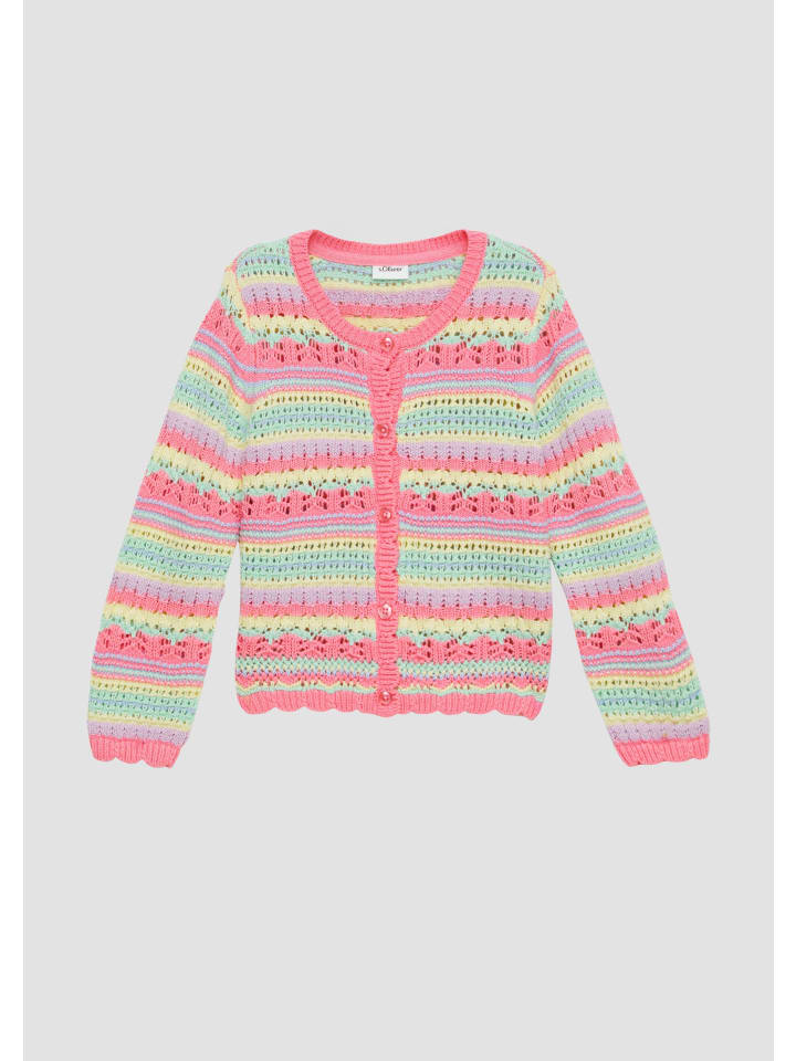 s.Oliver Strickjacke langarm in Pink-mehrfarbig günstig kaufen