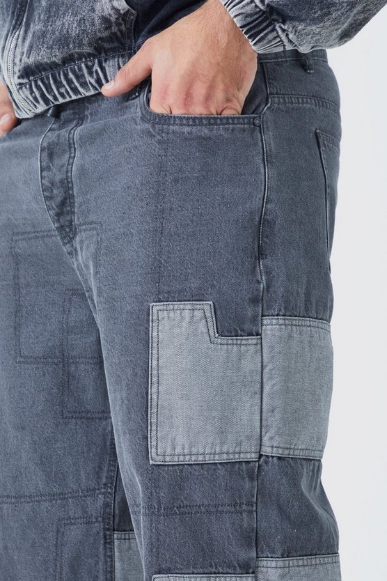 Plus lockere Patchwork Jeans