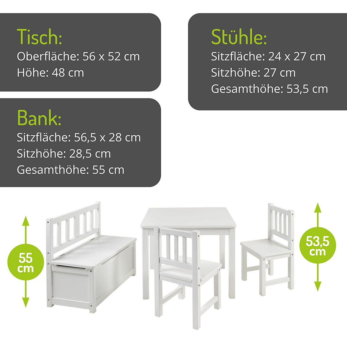 Kindersitzgruppe Anna Weiß/Weiß