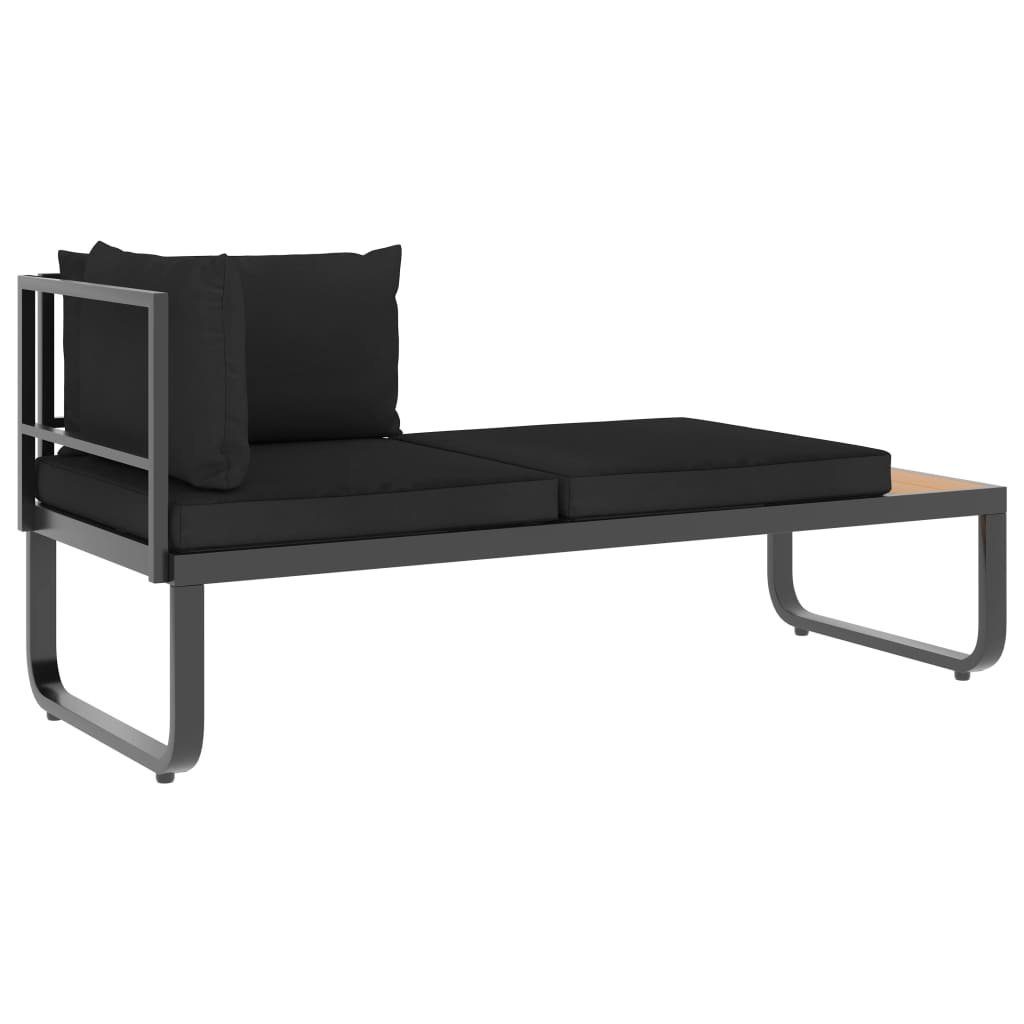 vidaXL Loungesofa 4-tlg. Garten-Ecksofa-Set mit Auflagen Aluminium und WPC, 1 Teile
