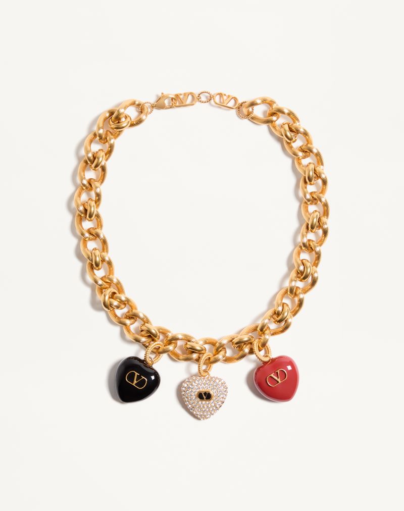 Coeur Royal halskæde i metal, emalje og Swarovski® krystaller