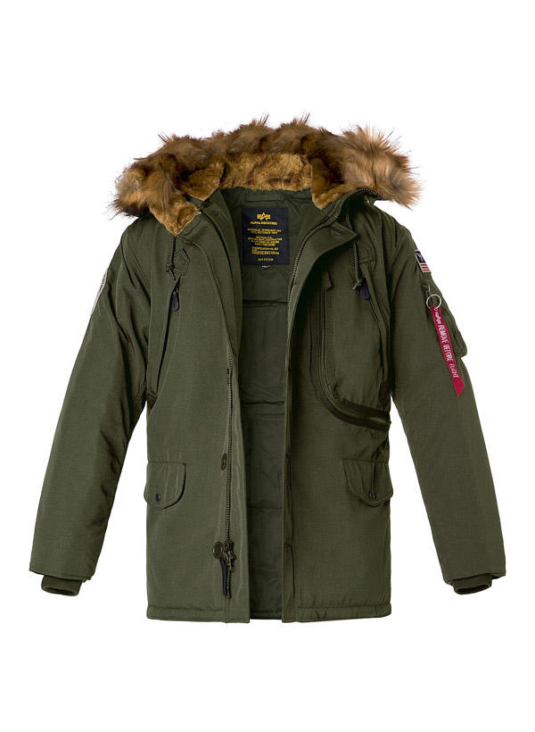 ALPHA INDUSTRIES, Parka Polar, Mikrofaser wattiert, oliv