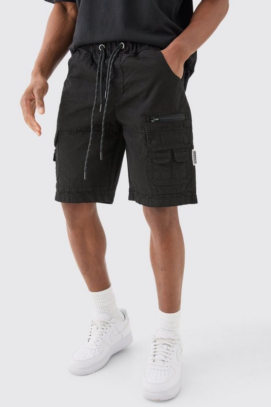 Ripstop Cargo-Shorts mit elastischem Bund