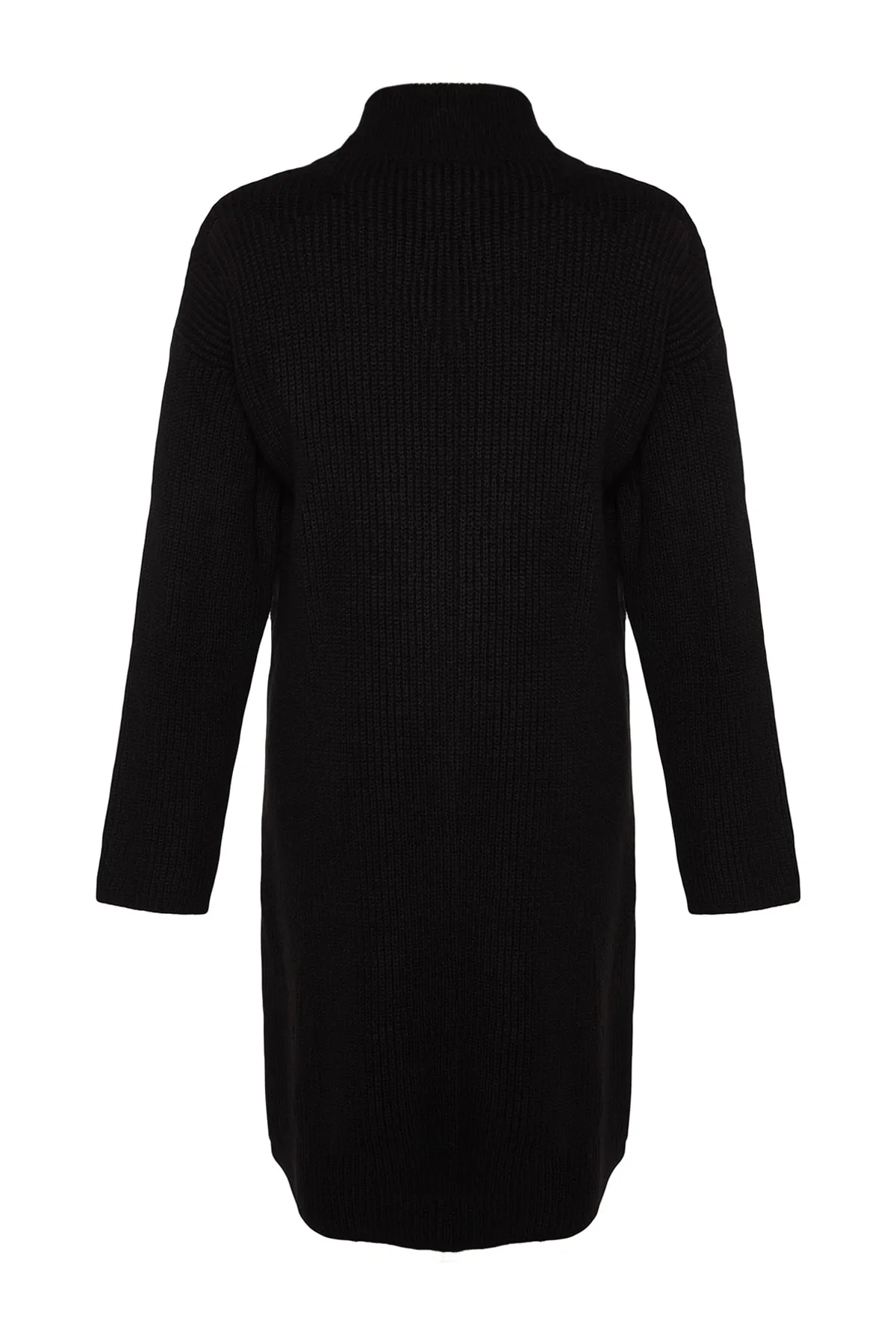 Trendyol Collection  Schwarzes Mini-Strickkleid mit hohem Kragen TWOAW24EL00058
