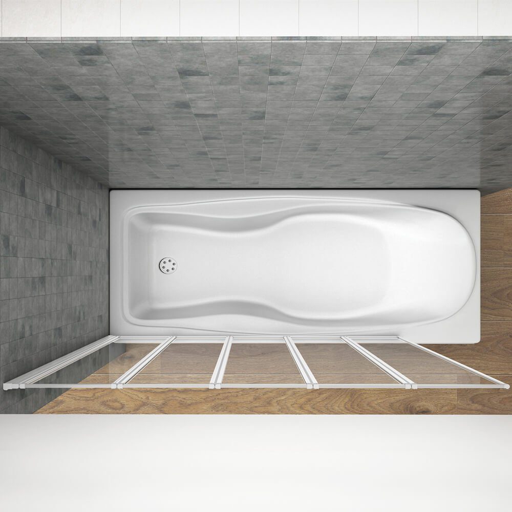 duschspa Badewannenaufsatz Glaswand Faltwand Badewannenaufsatz Duschwand auf Badewanne 120x140cm, Einscheibensicherheitsglas, (Set), Breite 120 cm, Glas