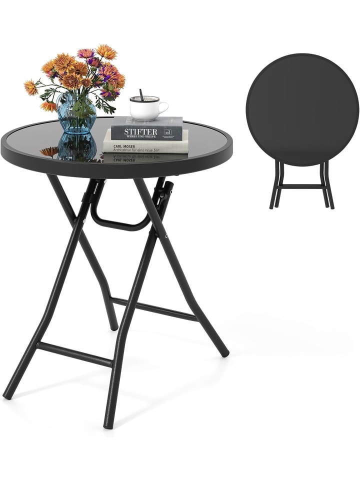 COSTWAY Beistelltisch klappbar 46 x 48 cm in Schwarz günstig kaufen onesize