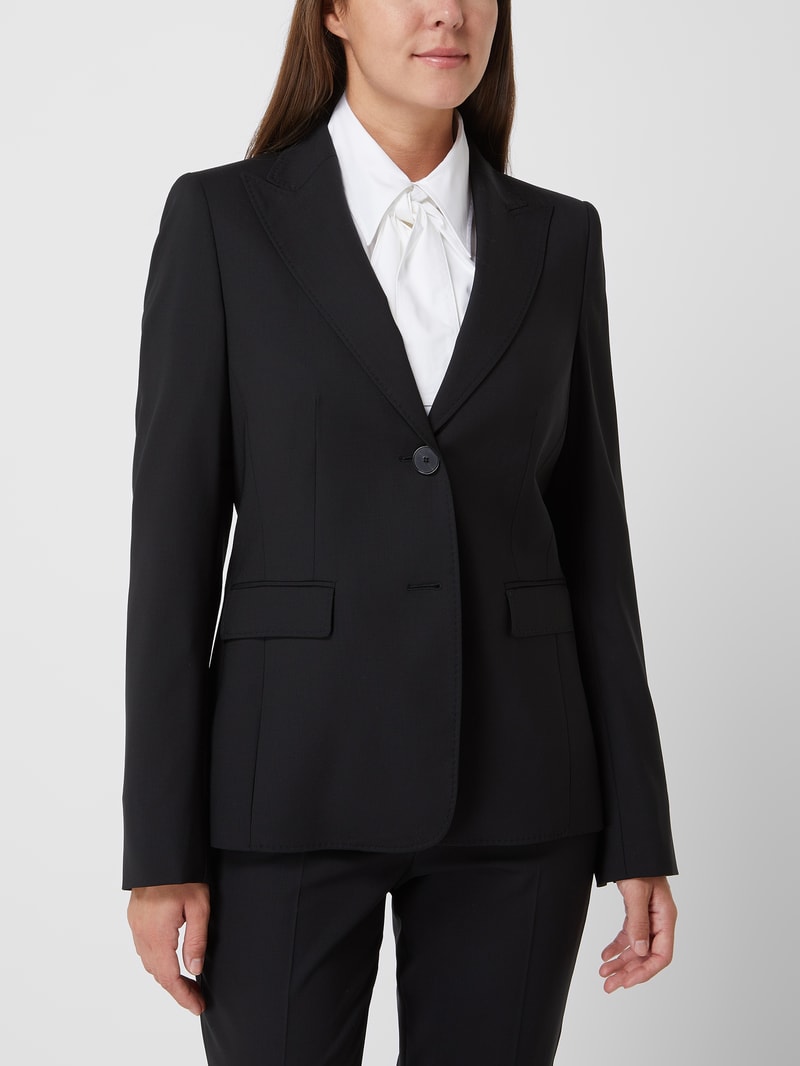 Blazer aus Schurwollmischung in schwarz