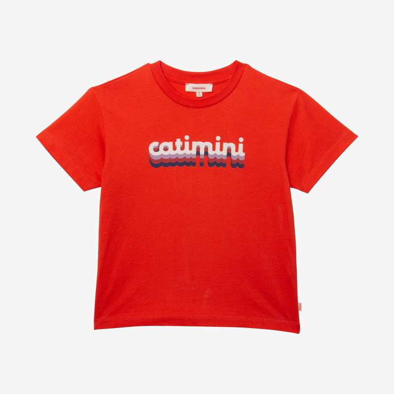 T-shirt enfant message rouge en coton recyclé mixte Catimini