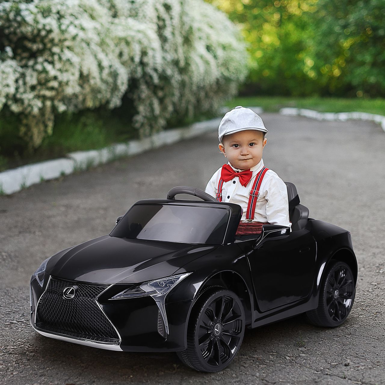 HOMCOM Kinderauto von Lexus Kinderfahrzeug Elektroauto mit MP3 Musik Schwarz