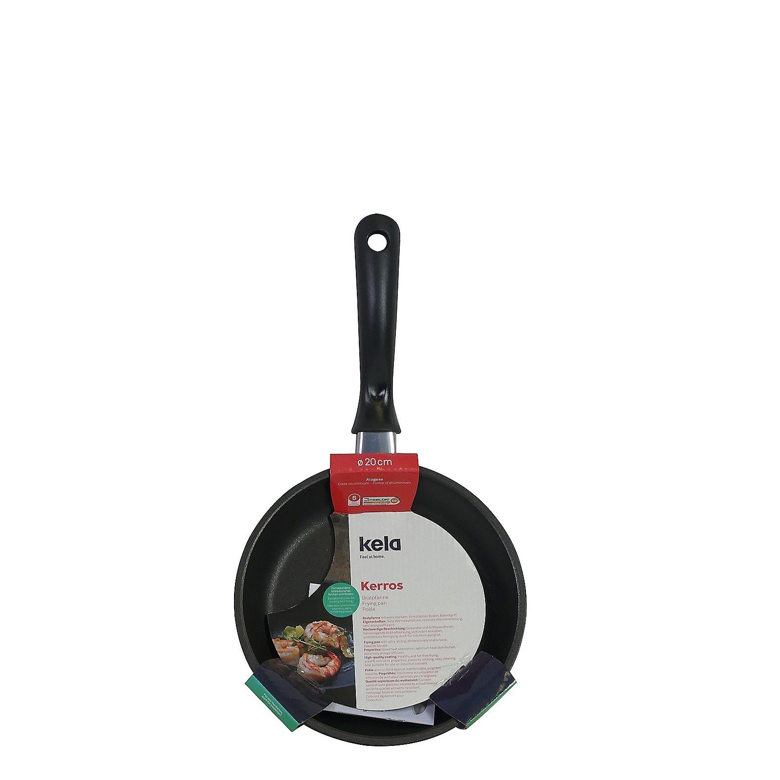 kela Bratpfanne Kerros, Aluminium, Allherdboden, hitzebeständig bis 180°C, Antihaftbeschichtung