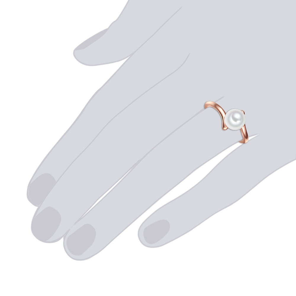 Valero Pearls Bague en argent Argent sterling Perle de culture d'eau douce en Or rose Bague