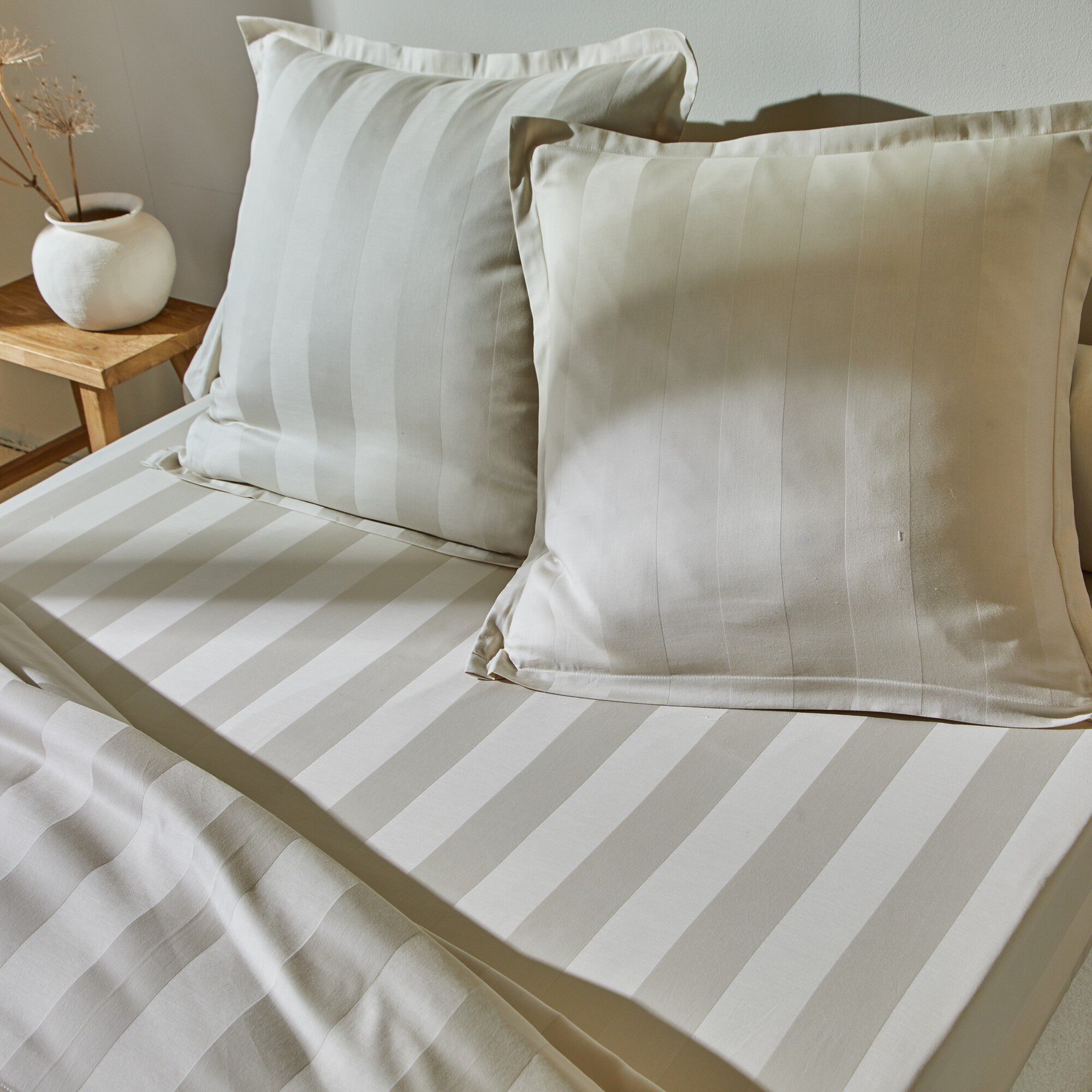 Linge de lit satin rayé