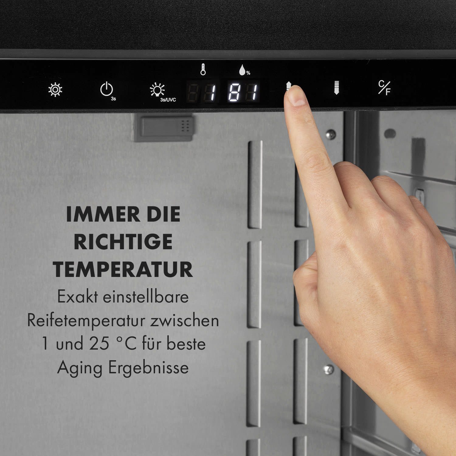 Klarstein Getränkekühlschrank HEA10-SteakhousePro 10035176, 82 cm hoch, 59.5 cm breit, Steakhouse Flesich Kühlschrank Fleischreifeschrank