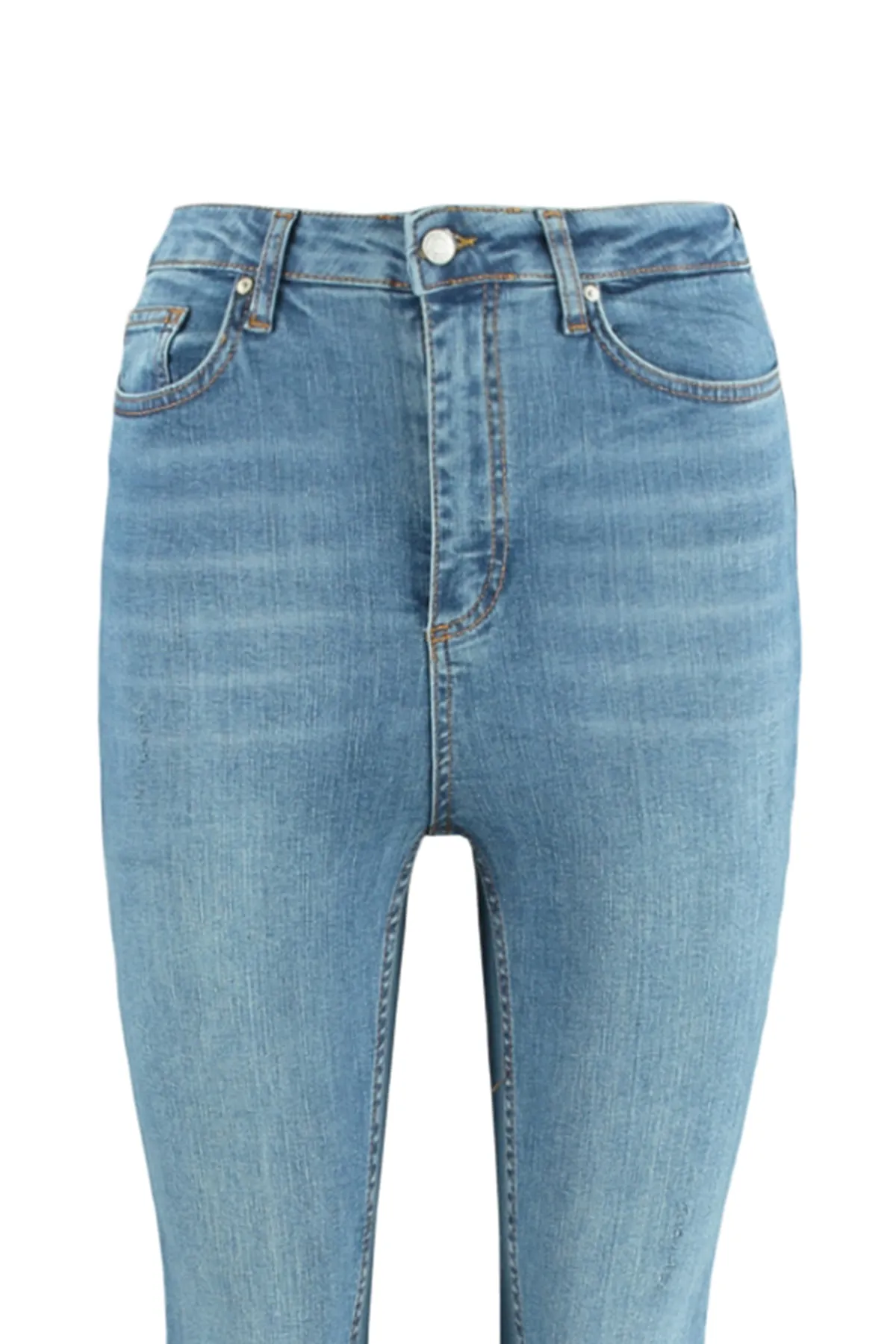 Trendyol Collection  Blaue Skinny Jeans mit hoher Taille TWOAW21JE0517