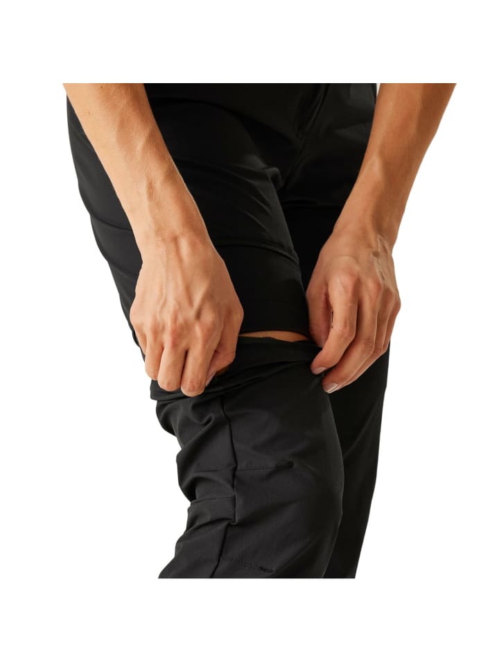 Regatta Mountain Zip Off Pant / Wanderhose Kurzgröße in Schwarz günstig kaufen