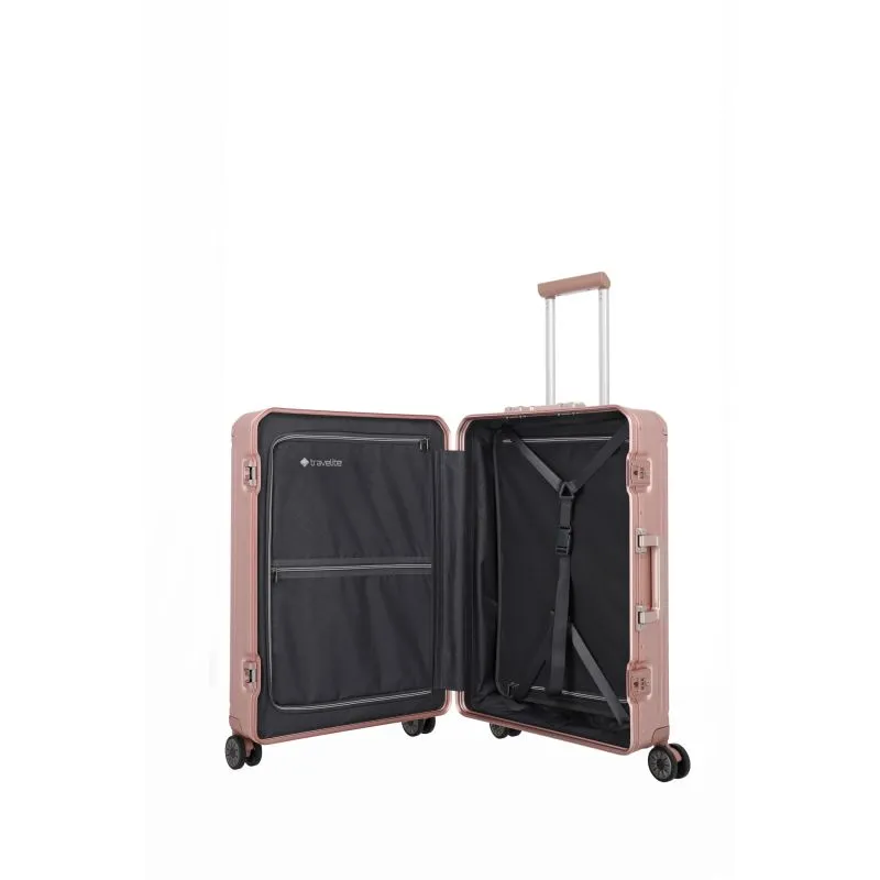 Travelite NEXT Trolley M mit 4 Rollen (67 cm) - Rosé