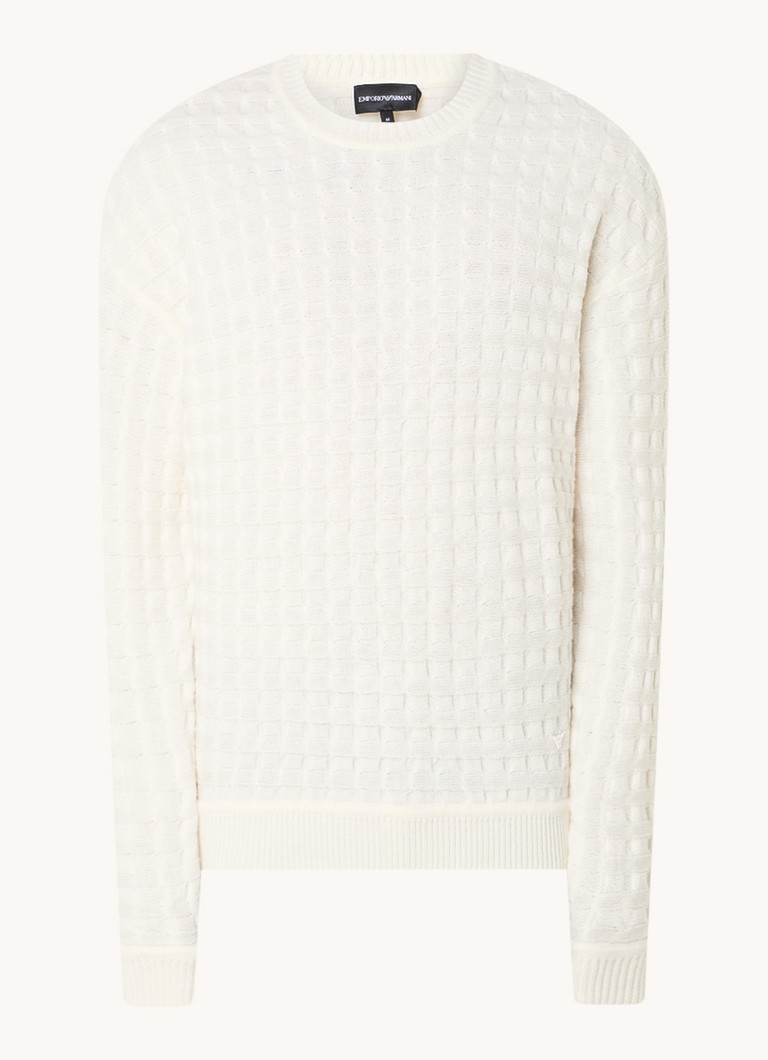Emporio Armani textured chunky knit wool pullover