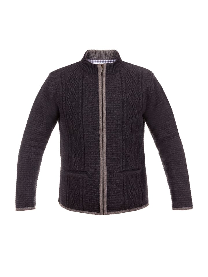 Edelnice Edelnice Trachten Strickjacke Helmut dunkelgrau in dunkelgrau günstig kaufen 54