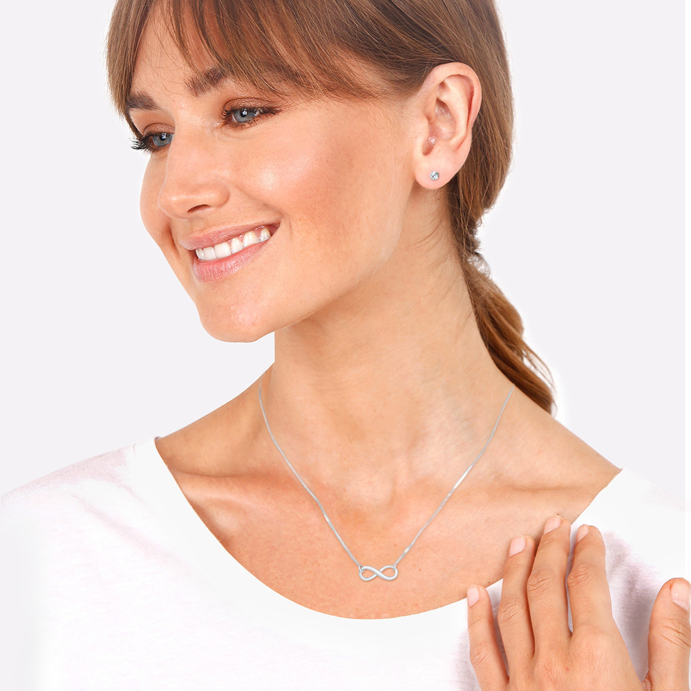 Elli Elli Ensemble de Bijoux Femmes Infinity pendentif symbole clous d'oreilles set cr Bijoux