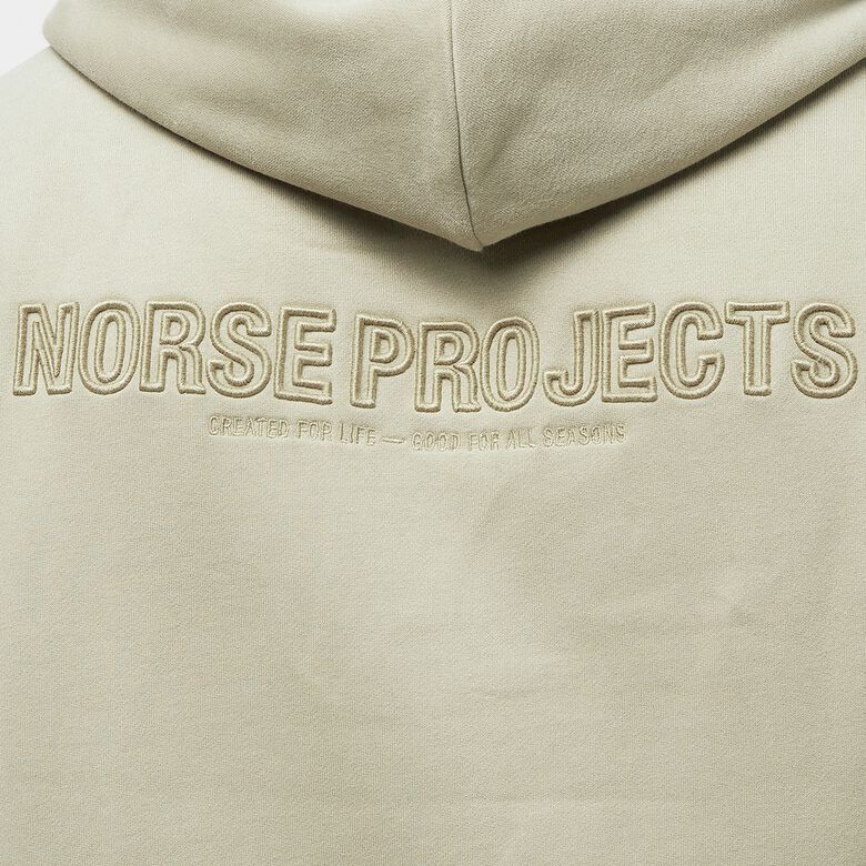 Norse Projects Arne Relaxed Organic Brushed Fleece N Logo Hoodie sand
