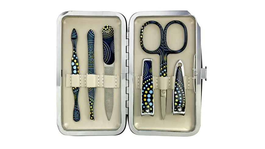 Rahmenmaniküre Etui, 6-teilig, Blau & Gold Blau & Gold