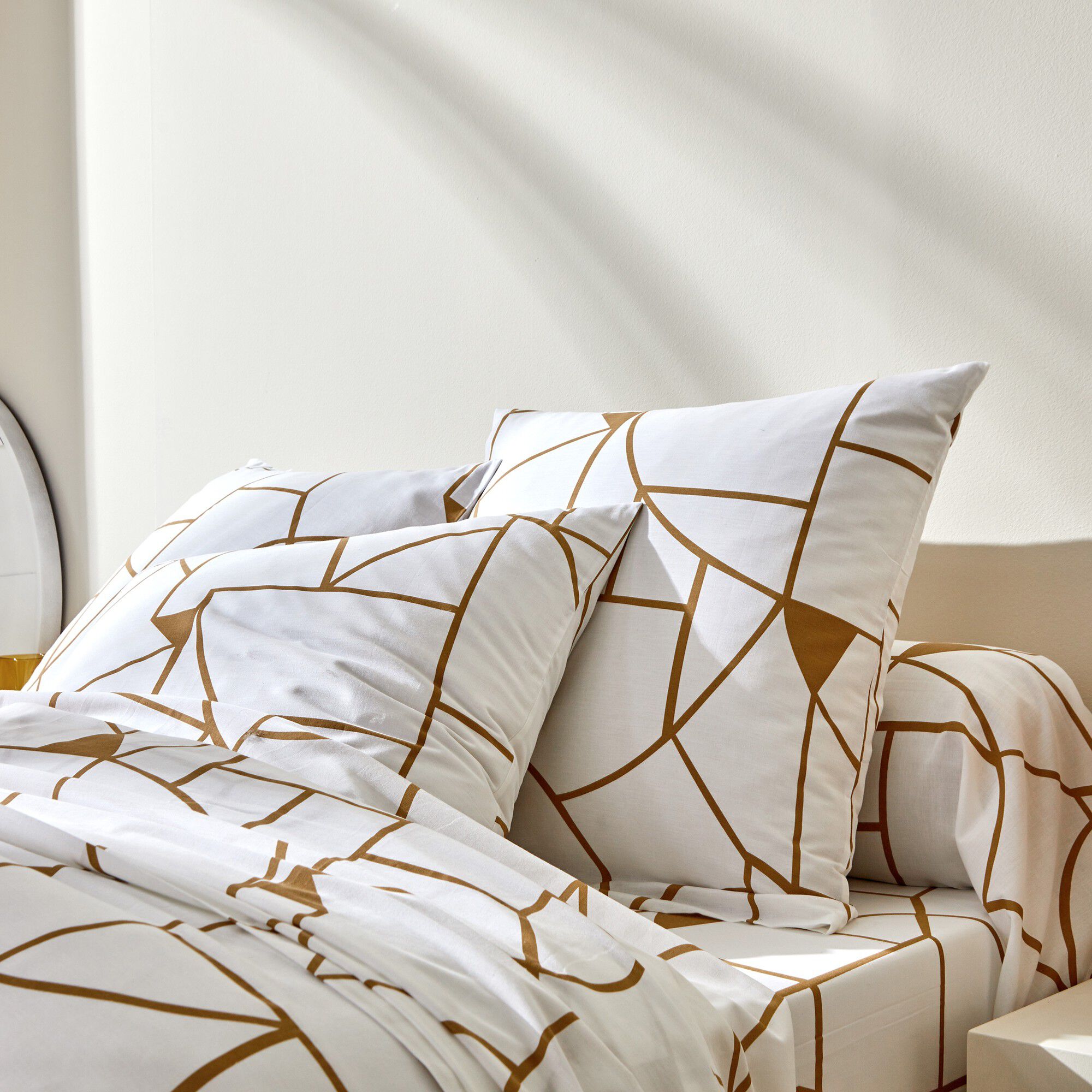 Linge de lit Geoffroy en coton à motifs graphiques