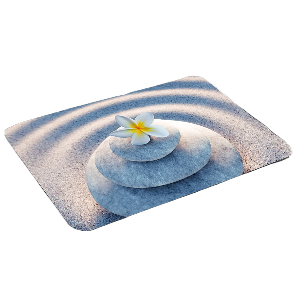 Santosini Weichschaum-Badematte, eckig ca. 50 x 55 cm - Frangipani auf Stein
