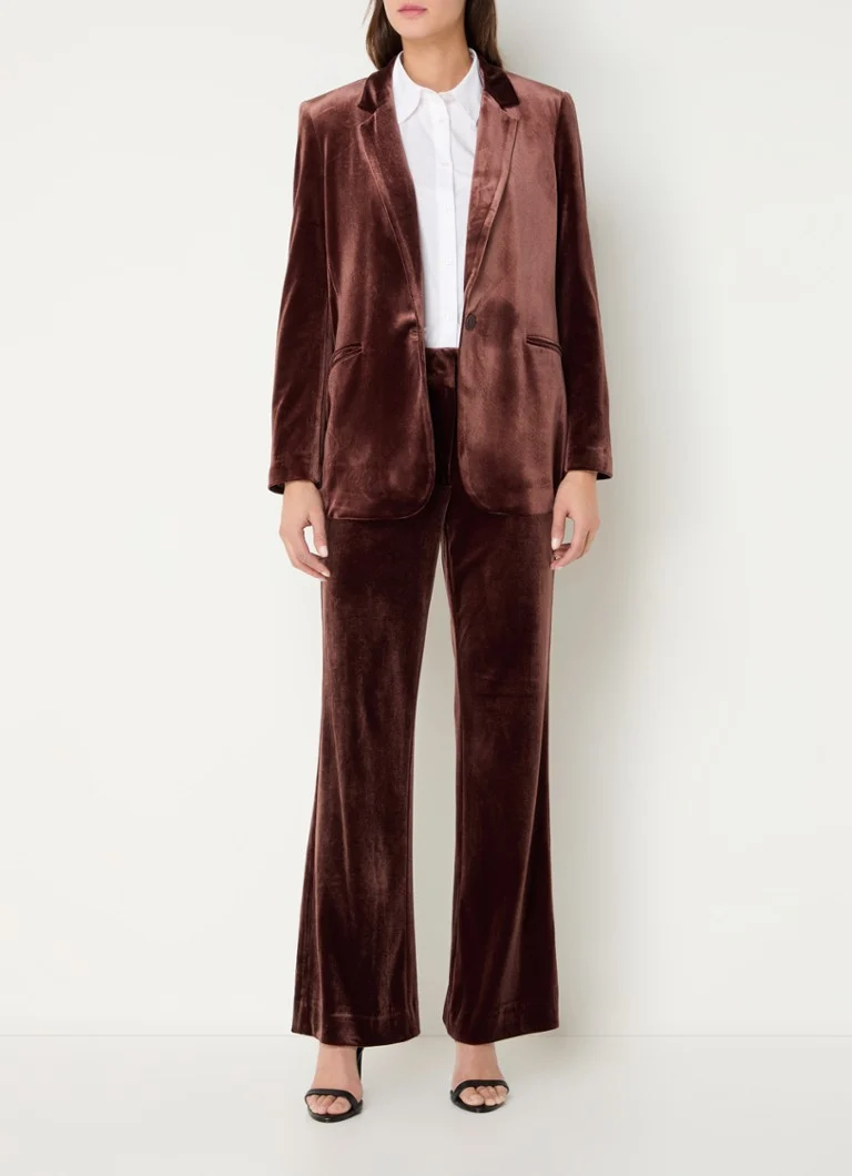 Expresso  Blazer van fluweel met paspelzakken