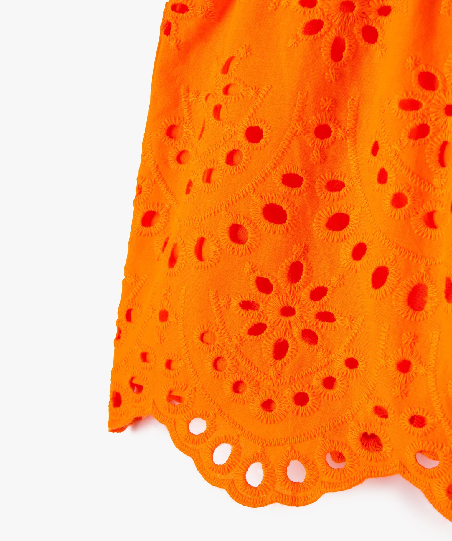 Short fille en broderie anglaise orange | GEMO