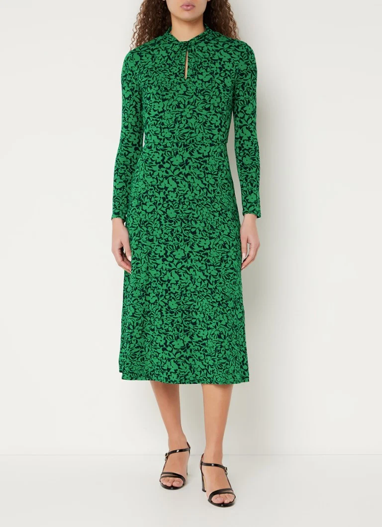 Vestido midi de punto estampado Hobbs Yasmin