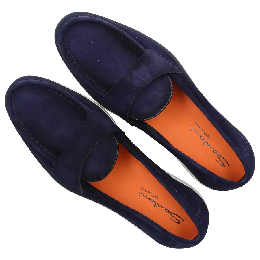 Santoni - Loafer 18657 Veloursleder - blau