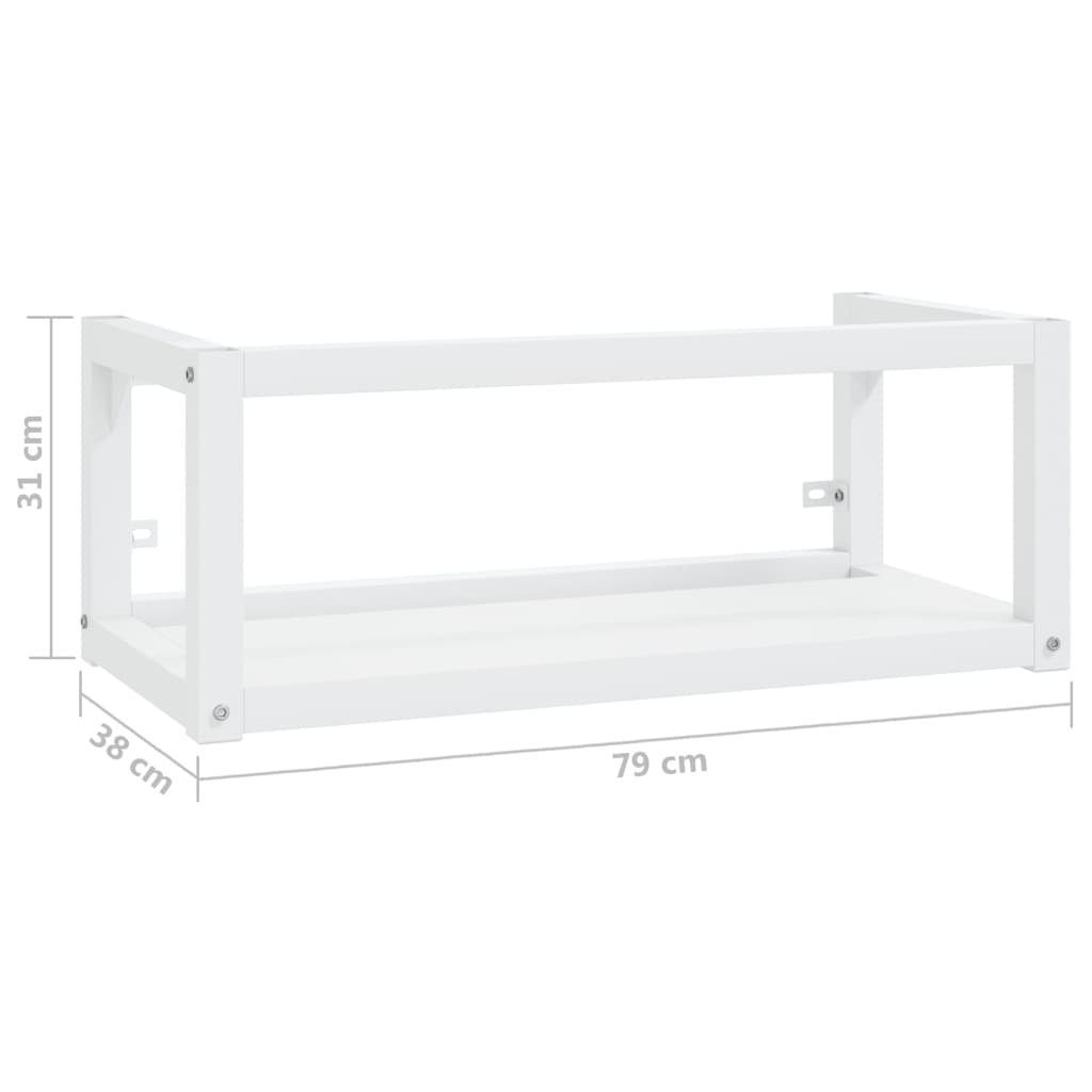 vidaXL Badezimmerspiegelschrank Badezimmer Wand-Waschtischgestell Weiß 79x38x31 cm Eisen (1-St)