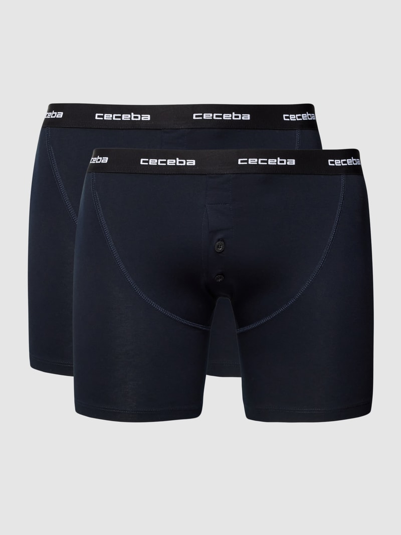 PLUS SIZE Trunks mit elastischem Logo-Bund im 2er-Pack in schwarz