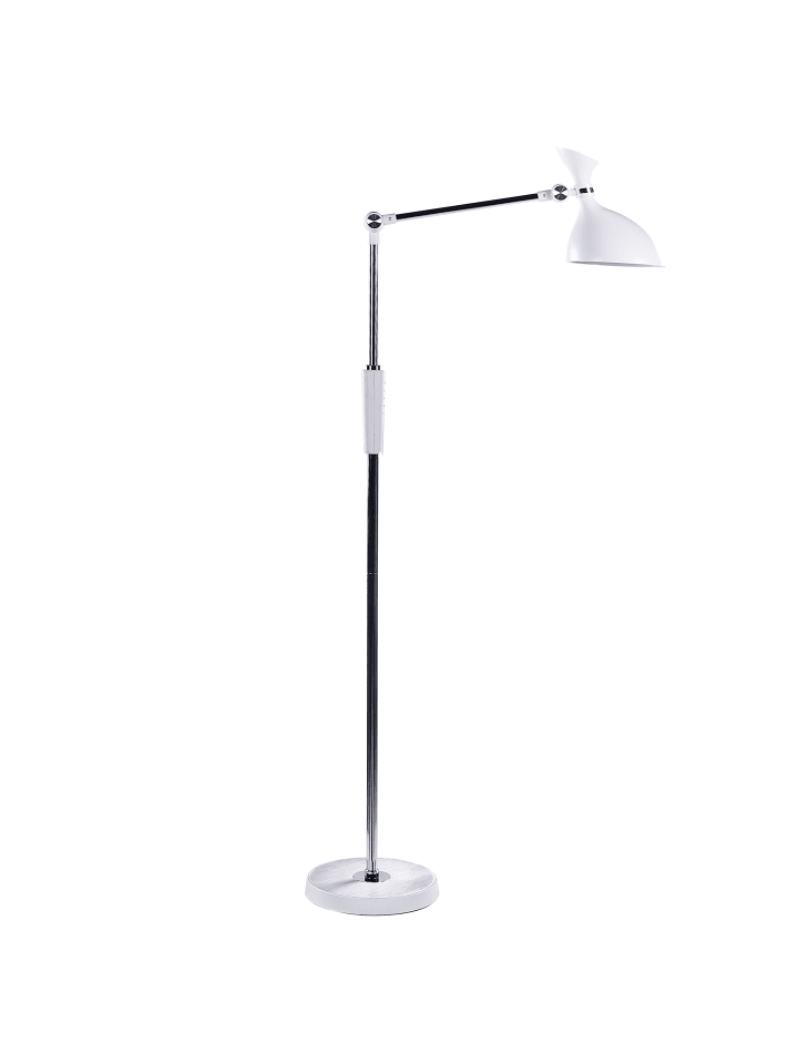 Beliani Stehleuchten ANDROMEDA in Weiß/Schwarz/Silber - (W) 52 x (H) 169 x (L) 26 cm günstig kaufen onesize
