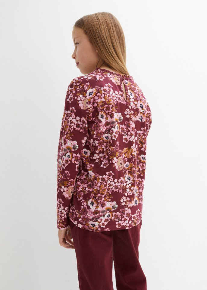 Mädchen Langarmshirt mit Blumendruck (2er Pack)
