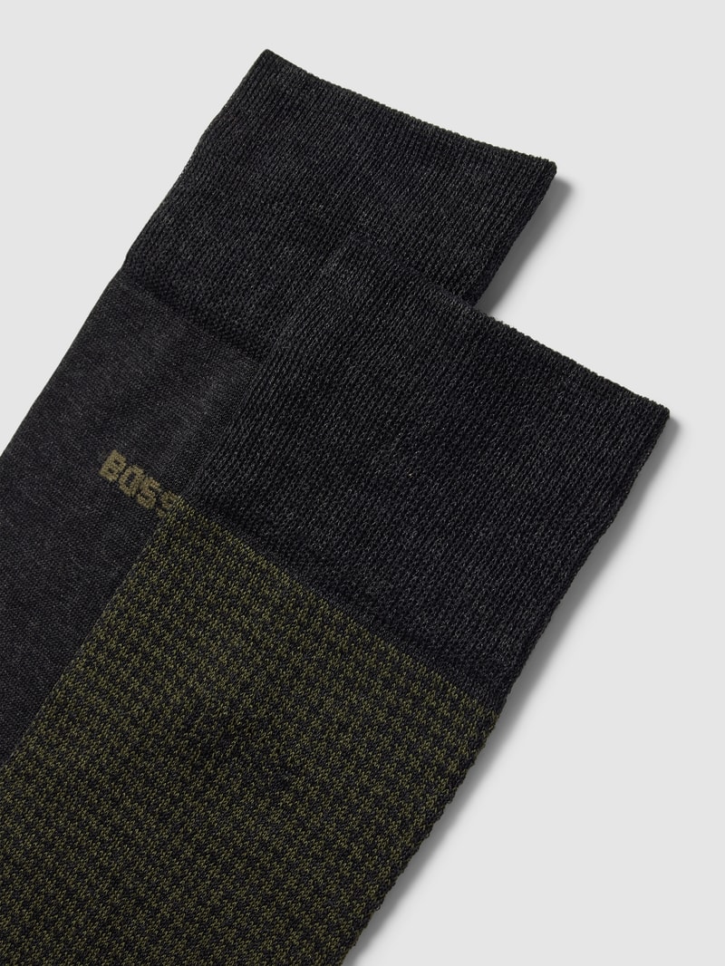 Socken mit Label-Detail im 2er-Pack in anthrazit