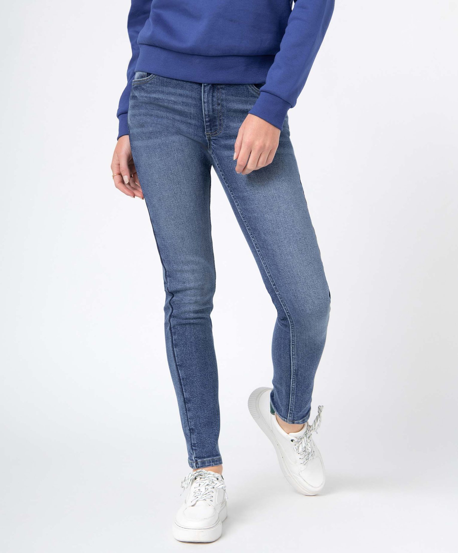 Jean femme coupe Slim coloris délavé stone | GEMO