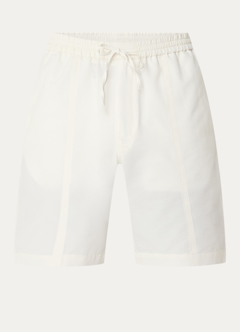 Pantaloni scurți Emporio Armani cu croi drept, buzunare laterale și material texturat