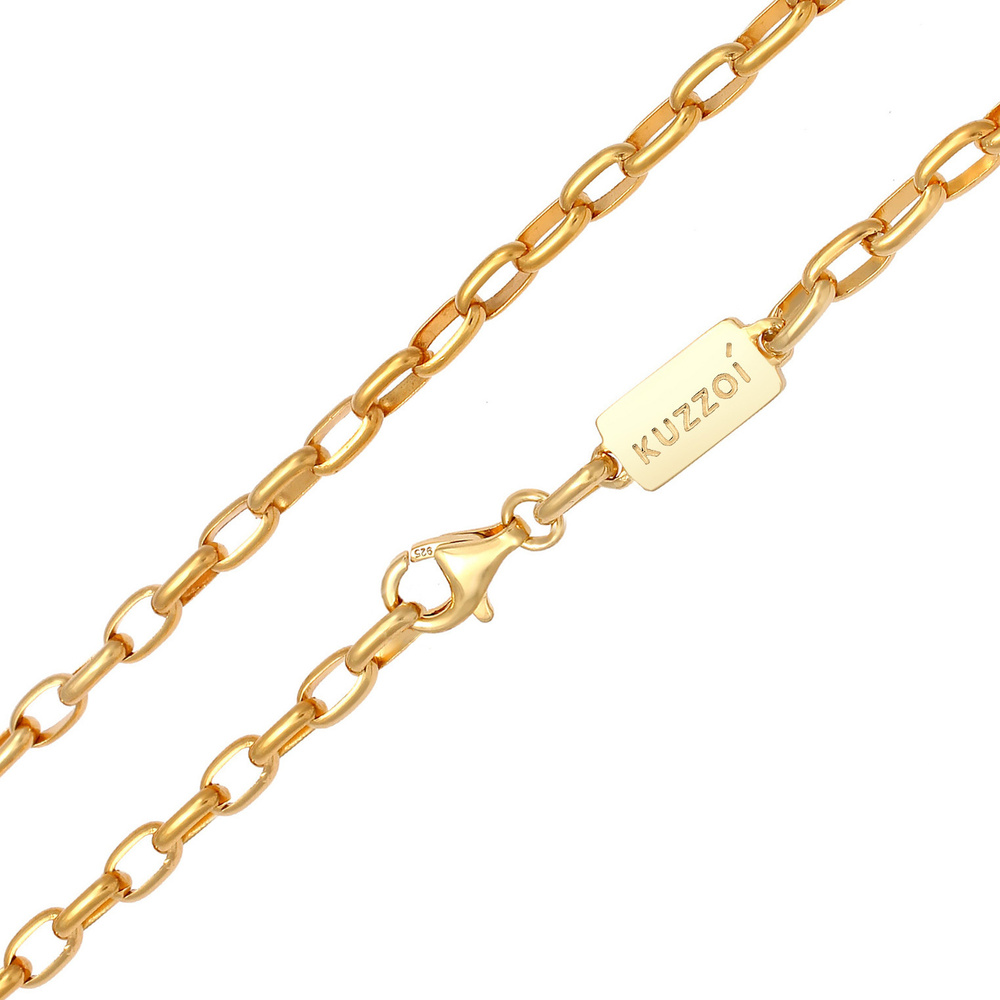 KUZZOI KUZZOI Collier Ancre ronde pour hommes, ovale de base en 925/1000 argent massif collier