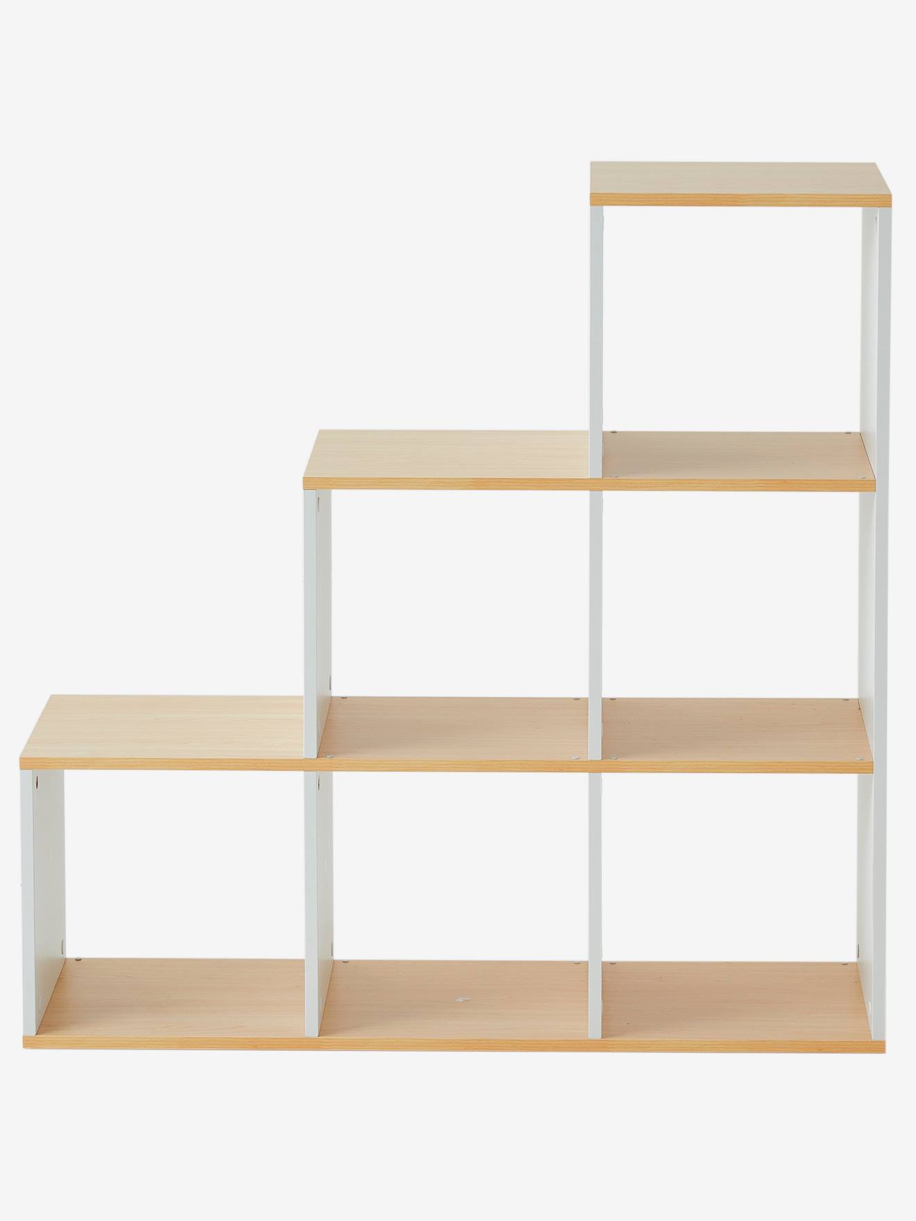 Vertbaudet Kinderzimmer Stufenregal, 6 Fächer - weiß/natur