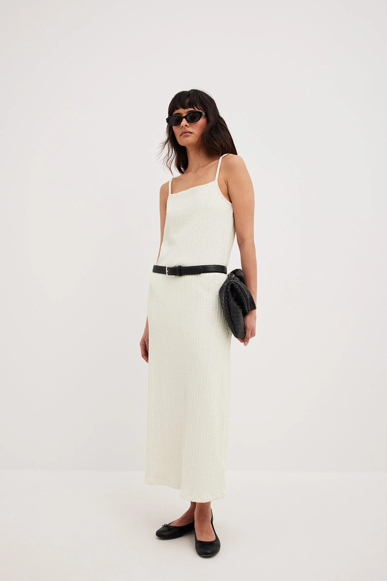 Strukturiertes Midikleid mit lockerer Passform