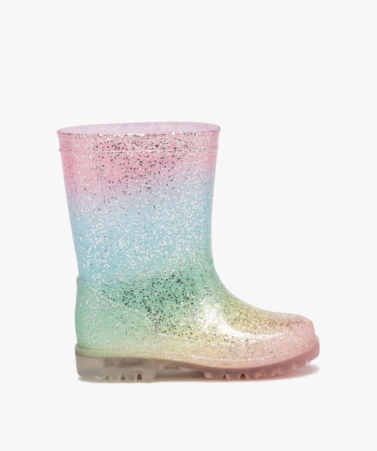 Bottes de pluie fille arc-en-ciel à paillettes multicolore | GEMO