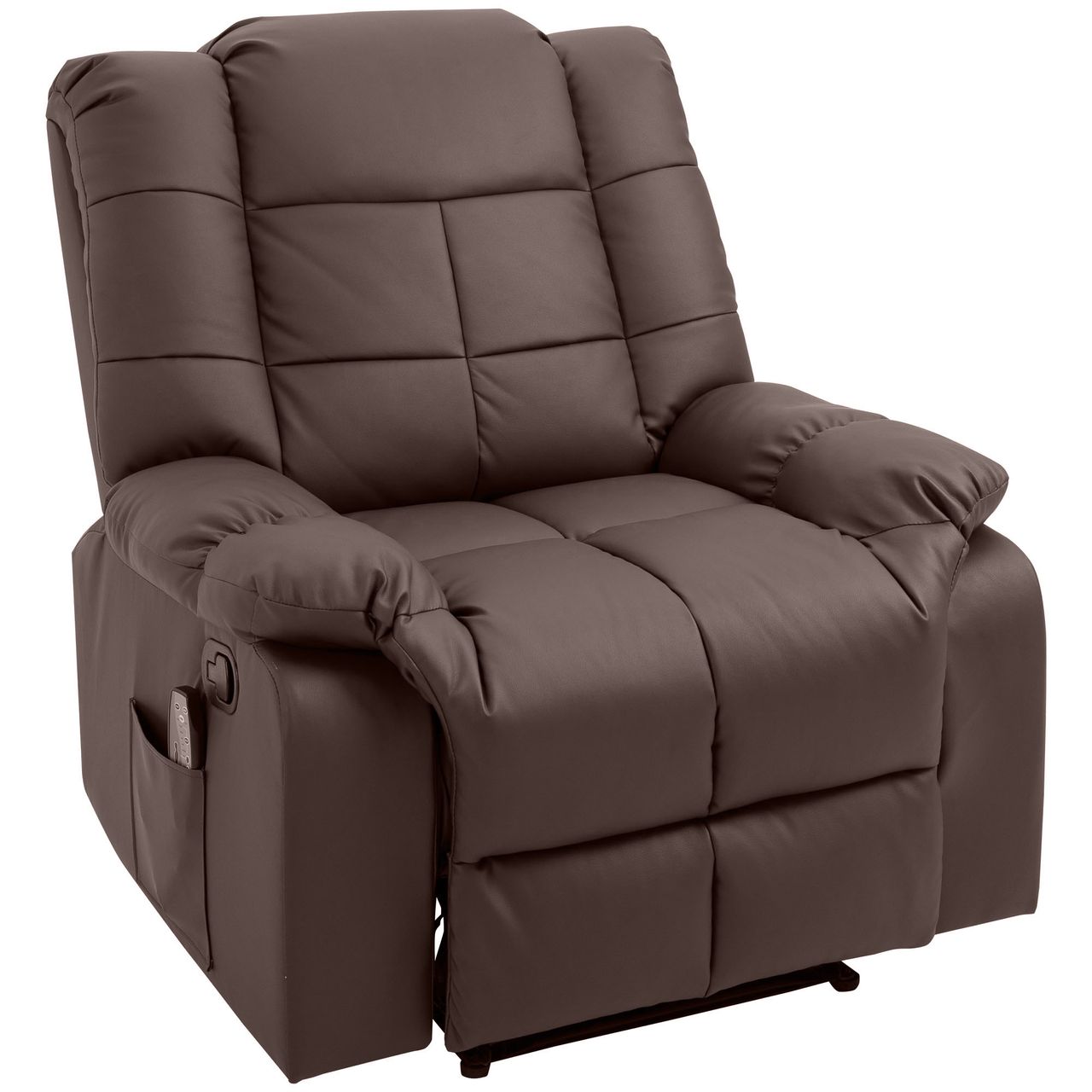 HOMCOM Massagesessel Fernsehsessel Elektrisch Relaxsessel mit Massagefunktion Kunstleder Holz Metall Schaumstoff Braun 94 x 99 x 99 cm
