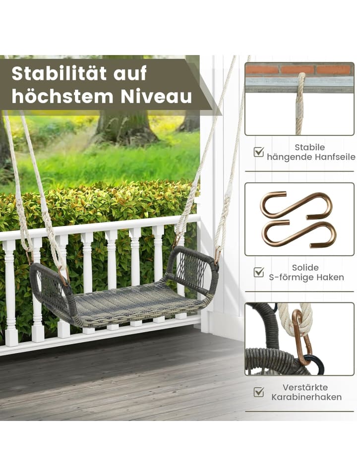 COSTWAY Hängesessel wetterfest in Braun günstig kaufen onesize